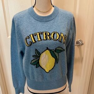 White + Warren Blue Citron Sweater